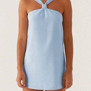 Blue Beach Halter Neck Dress